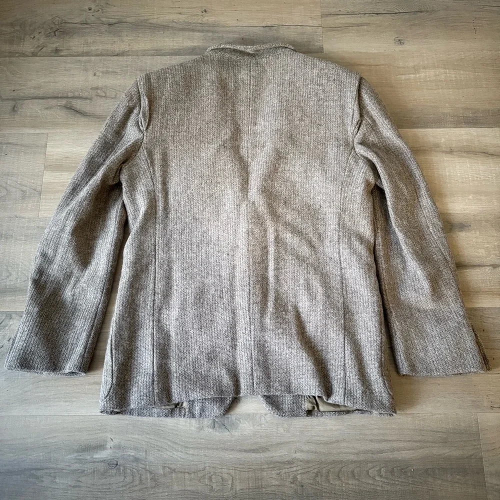 Vintage Guy Laroche Monsieur Paris tan wool tweed blazer - 40 Regular (40R) - Picture 3 of 8